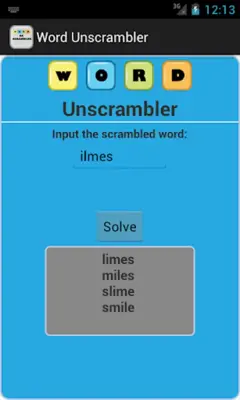 Word Unscrambler android App screenshot 1